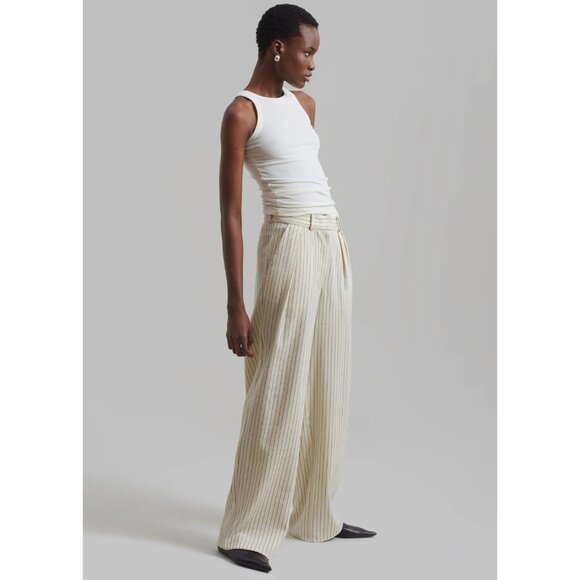 The Frankie Shop Cream Striped Trousers (Ripley) - Picture 3 of 8